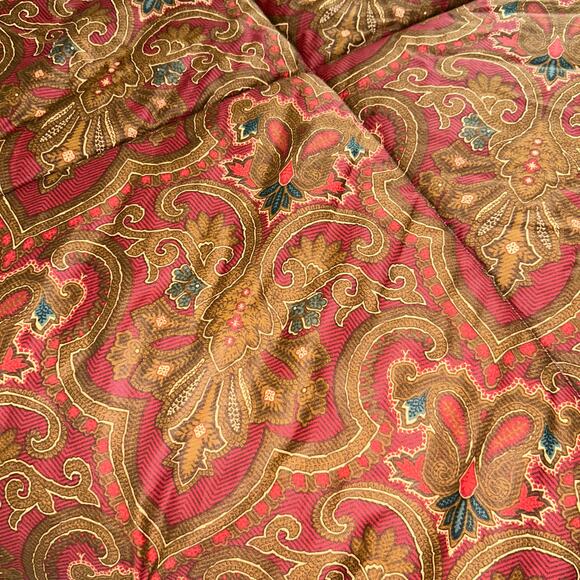 Vintage Ralph Lauren Abenhall King Comforter Reversible Red Gold Paisley - Picture 6 of 8